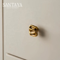 Gagang Kabinet Dapur Santaya Solid Antique Brushed Brass, Kenop Laci Lemari Kamar Tidur, Gagang Furnitur Perunggu