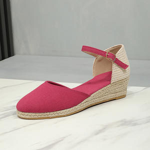 <span class=keywords><strong>5</strong></span> <span class=keywords><strong>cm</strong></span> femmes Espadrilles plate-forme sandales compensées bout fermé plate-forme bride à la cheville décontracté été Espadrilles chaussures à talons - Product Image 3