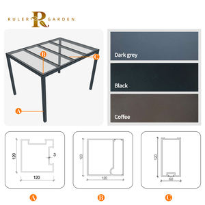 Pergola extérieure personnalisée en verre, résistante au vent et à la neige, avec <span class=keywords><strong>toit</strong></span> en verre trempé double couche, véranda quatre saisons, pergola de villa - Product Image 2