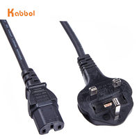 Câble d'alimentation UK Plug vers C15 1,2-1,8 m |   Câble de charge rapide standard britannique à 3 broches pour ordinateur/imprimante
