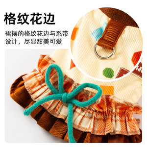 Small And Medium <b>Dog</b> Cat Pet Clothes Winter Corduroy Dress With Leash Compatibility Geometric Pattern Fleece <b>Sweater</b> - Product Image 4