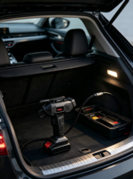 Pompe à air électrique portable filaire compatible avec batterie 20V Max, gonfleur de pneus ABS, lumière d'urgence numérique