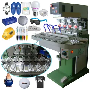 Multi 4 Color Pad Printing Machine Closed Ink Cup Automatic Semi Auto Dial Tampo Print Large Pads Printers With Conveyor