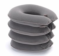 Dispositif de traction cervicale gonflable réglable en flanelle pour la correction de la posture et l'étirement, pratique pour