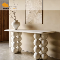 Table console de luxe en travertin au design unique Table centrale en pierre naturelle Table à manger pour la décoration intérieure