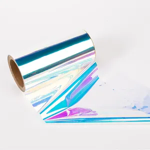 Chinese Supplier Blue Red Rainbow Film Transparent PET Iridescent Film For Decoration And Package