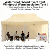 Tente d'événement imperméable en tissu Oxford | Tente isolante coupe-vent et chaude | Tente de marché pour exposition de mariage, stand de salon professionnel, idéale pour l'extérieur en hiver