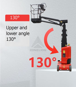 Cesta giratoria de 8M, 10M, 11M, plataforma de elevación de trabajo aéreo eléctrico, elevador de pluma de araña con orugas ajustable - Product Image 4