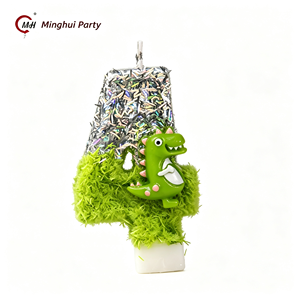 Linda Vela con Forma de Dinosaurio con Número del 0 al 9, Lentejuelas Plateadas Brillantes, Adorno para Pastel de Cumpleaños, Vela para Niños, Decoración para Fiesta de Cumpleaños - Product Image 5
