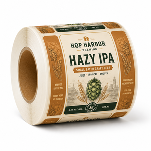 Etiquetas de <span class=keywords><strong>Cerveza</strong></span> Personalizadas de Calidad Cervecería para Botellas de <span class=keywords><strong>Cerveza</strong></span> Artesanal IPA, Etiquetas Adhesivas en Rollo Profesionales, Resistentes al Agua - Product Image 1