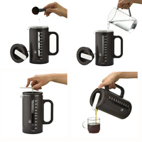 Presse à café en verre borosilicate résistant à la chaleur OEM Chine avec piston, innovante et élégante, pour infuser le thé et le café