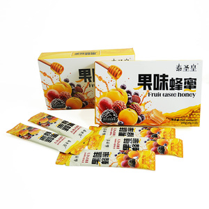 Miel aromatisé aux fruits de notre marque, fabriqué à partir de miel de haute qualité, saveur douce, onctueuse et riche, emballage en boîte jaune, adapté à tous les âges. - Product Image 3