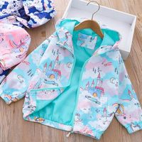 Lässige Jacke mit Reißverschluss für Mädchen Bedruckte Sport- und Outdoor-Bekleidung für Kinder für Frühling & Herbst