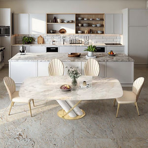 <strong>Space</strong> <strong>Saver</strong> Elegant Covers Rooms Bench Top Italian Luxury Classic Turkish Stainless Steel Dining <strong>Table</strong> <strong>Chairs</strong> with 8 <strong>Chairs</strong> - Product Image 1