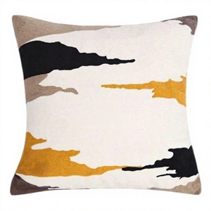 2025 Design Wool Handmade Crewel Embroidery Wool Chain Stitched Cushion <b>Cover</b> <b>For</b> <b>Sofa</b> Couch Living Room Hot Selling Product - Product Image 1