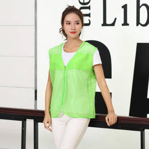 Gilet respirant en maille vert fluorescent, tissu fin, uniforme d'été pour femmes, personnalisable avec impression de logo - Product Image 1