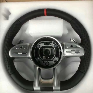 Volante Deportivo Modificado SOON TODA en Cuero Beige con Líneas Blancas Perforadas para <span class=keywords><strong>Mercedes</strong></span> <span class=keywords><strong>Benz</strong></span> GLA GLB GLC GLE CLS ZC-809-P70-F - Product Image 3