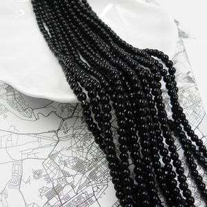 8mm cadena de cuentas negras hombres accesorios perlas de cristal diy hilos para promoción - Product Image 1