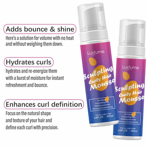 Luxfume Marque Privée <span class=keywords><strong>Mousse</strong></span> Coiffante Sans Résidus Anti-Frisottis Fixation Forte pour Cheveux Bouclés et Cheveux Noirs - Product Image 4