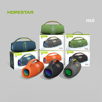Altavoz Bluetooth Portátil Hopestar H60 de 20W, Resistente al Agua IPX7, con Luz RGB Rítmica, Radio FM Estéreo TWS, para Exteriores