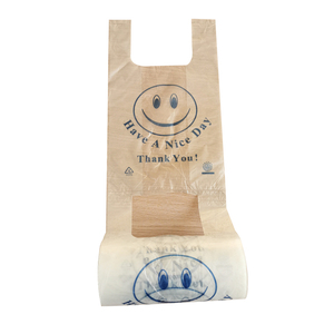 HDPE 화이트 블루 레드 티셔츠 비닐 봉투 식품 포장 조끼 캐리어 비닐 가방 티셔츠 쇼핑백 - Product Image 6