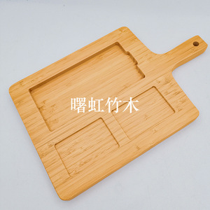 Plateau de service en bambou et bois Shuhong 36x23x2 cm, style simple, pour fruits, usage cuisine - Product Image 2