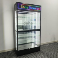 Décor de magasin de fumée Écran de défilement à led Vitrine d'affichage en verre avec lumières Magasin de tabac au détail Armoire en verre en aluminium
