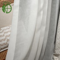 Voilages Blancs Premium en Mélange Polyester Coton Lin – Rideaux Modernes Semi-Transparents Unis Filtrant la Lumière