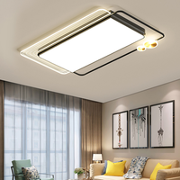 Plafonnier LED Moderne Nordique Double Carré en Fer Acrylique avec Design Encastré pour Salon Chambre et Couloir