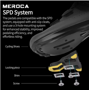 Pedales de carbono MEROCA con 3 rodamientos para bicicleta de carretera, pedales sin clip de fibra de carbono con placa de bloqueo ultraligeros para sistema <span class=keywords><strong>Shimano</strong></span> <span class=keywords><strong>SPD</strong></span> - Product Image 1