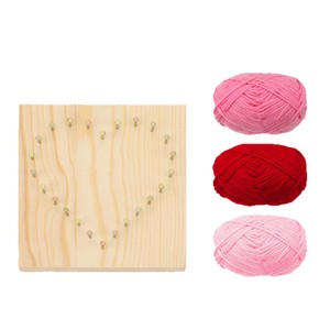 Wooden Heart-Shaped Nail Thread <b>Drawing</b> Ornament Valentine's Day DIY Mini Art Kit Creative Weaving Tools - Product Image 2