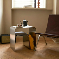 Table basse vintage nordique en acier inoxydable - Design moderne, durable et facile à nettoyer, meubles de salon pour chambre à coucher, salon