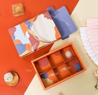 Boîte cadeau portable de luxe à conception gratuite, boîte d'emballage biodégradable pour 4 ou 6 paquets de beignets au jaune d'œuf, aliments cuits au four