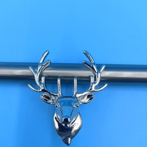 Zinc Alloy Deer Head <b>Cabinet</b> Handles Silver Novelty Shape <b>Rustic</b> Design Durable Furniture Hardware Accessory - Product Image 2
