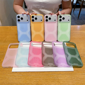 Coque de téléphone Candy Rainbow Honeycomb Cooling X pour iPhone 17 16 15 14 13 Pro Max – Housse arrière respirante et texturée pour l'été - Product Image 2