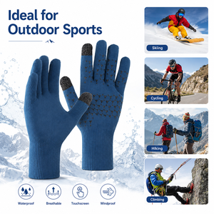 Nouveaux gants imperméables 2026 pour l'hiver, cinq doigts, coupe-vent, chauds, compatibles écran tactile, pour activités de plein air, fitness, cyclisme, randonnée, pêche - Product Image 3