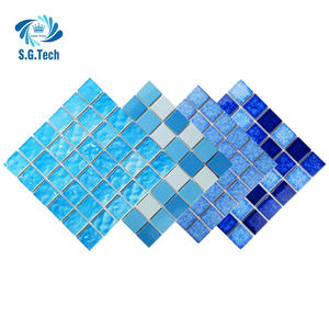 Chine eau couronne extérieure cristal verre mosaïque carreaux carrés en vert blanc bleu pour <span class=keywords><strong>piscine</strong></span> outils accessoires - Product Image 4