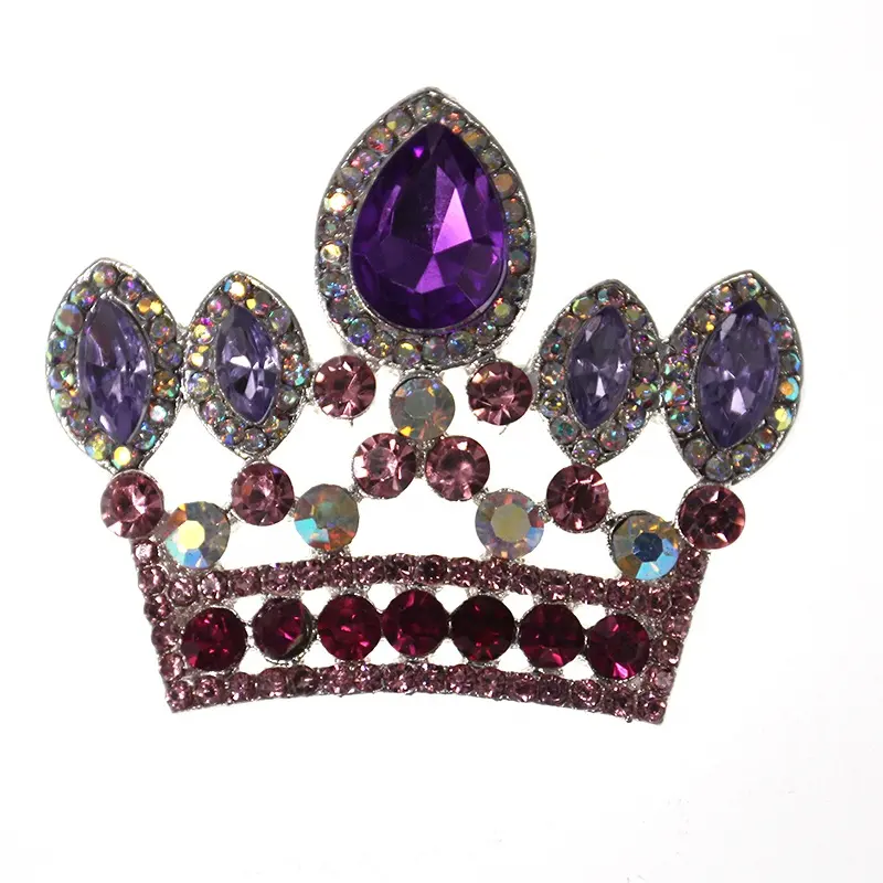 Commercio all'ingrosso Su Ordinazione Corona di Strass Tiara Forma Spilla Pin Princess Crown Spilla