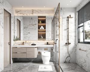 Meuble-lavabo de salle de bain de luxe avec capteur intelligent, miroir LED et armoire de rangement sur pied étanche - Product Image 5