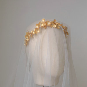 Tocado <span class=keywords><strong>de</strong></span> <span class=keywords><strong>Novia</strong></span> Retro <span class=keywords><strong>de</strong></span> Diseño Original y Alta Calidad, Hecho a Mano con Perlas, Chapado en Oro, con Flores <span class=keywords><strong>de</strong></span> Cobre, Tiara <span class=keywords><strong>de</strong></span> <span class=keywords><strong>Novia</strong></span> para Mujer - Product Image 2