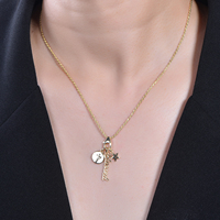 Collier à breloques pour femme en argent sterling 925 Kirin, forme étoile, plaqué or, chaîne à maillons, breloques à clipser DIY pour le quotidien