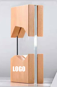 Xinrunjin Premium Durable Trapezoid <b>Crystal</b> Awards Laser Engraved Custom Logo Wooden Stand Luxury Business Executive Recognition - Product Image 5