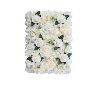 웨딩 인공 실크 장미 꽃 벽 패널 배경 장식 인공 꽃 벽