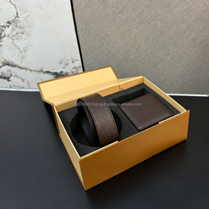 Portefeuille et ceinture pour homme en cuir véritable, style original, marque de luxe pour homme, minimaliste, ensemble de portefeuille et ceinture pour homme Lvs - Product Image 5