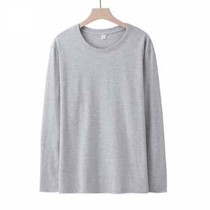 Camiseta de Algodón Transpirable de Manga Larga Personalizada para Uniformes de Equipo, Camiseta de Cuello Redondo con Serigrafía, Impresión de Logotipo para Clases - Product Image 6