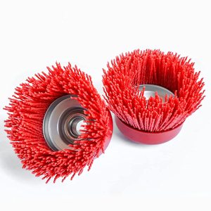 <span class=keywords><strong>Brosse</strong></span> en nylon à revêtement rouge en carbure de silicium <span class=keywords><strong>pour</strong></span> meuleuse, idéale <span class=keywords><strong>pour</strong></span> le décapage des couches d'oxyde sur <span class=keywords><strong>pierre</strong></span> et métal - Product Image 4