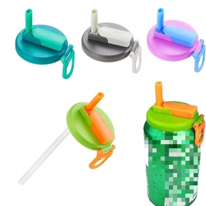 New Reusable Portable Soda Can Lid with Silicone Straw,Suitable for Canned Beverages <b>Beer</b> 1pcs With 2 Straws - Product Image 1