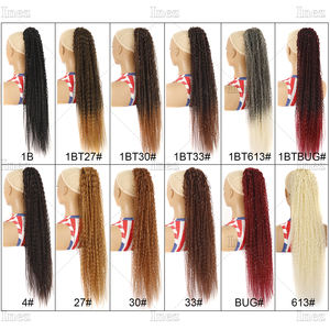 Extensiones de cola de caballo rizadas sintéticas de 32 pulgadas de largo Clip en cordón Peluca de cola de caballo onda de agua Afro Cola de Caballo postizo para mujer - Product Image 6