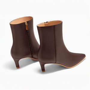 Bottines de haute qualité pour femmes chaton talon bas bout pointu chaussons fermeture éclair latérale chaussures d'automne - Product Image 2