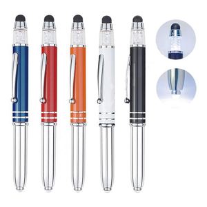 Custom Logo 2 in 1 Capacitive Stylus Click Metal <b>Ballpoint</b> <b>Pen</b> With Top Inlaid Crystal Two-Tone Barrel Luxury Signature <b>Pen</b> - Product Image 1